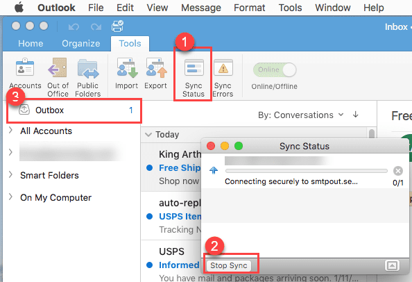 access my outbox on outlook for mac 2016?